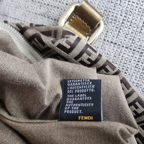 Authentic Fendi Zucchino Tote Charm Canvas Small - Picture 9 of 16
